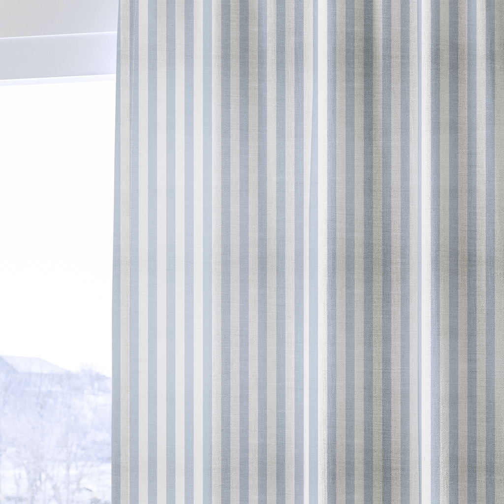Juliet's Garden Robin Blue Stripe - Drapery
