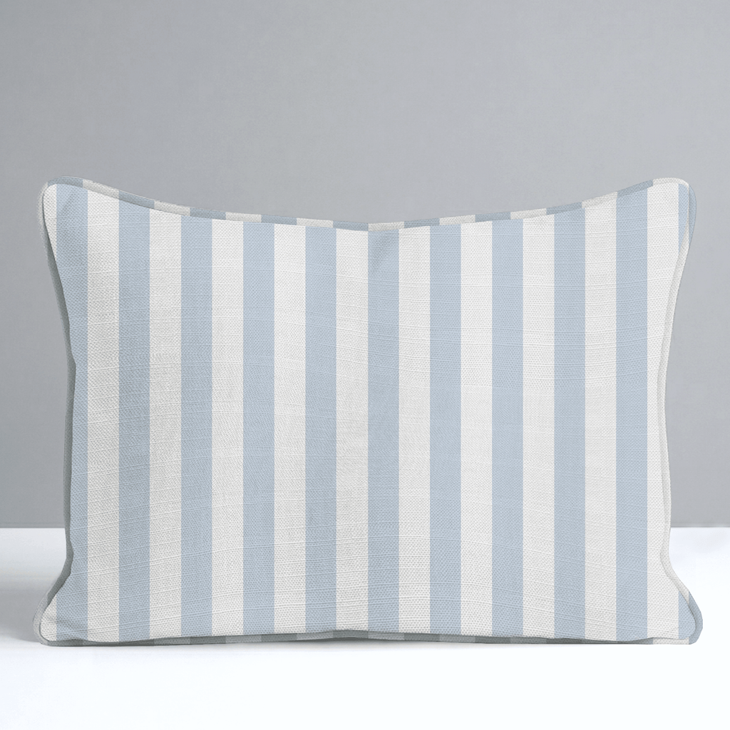 Juliet's Garden Robin Blue Stripe Throw Pillow - Lemon Park