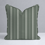 The Silk Garden Evergreen Stripes Throw Pillow - Lemon Park
