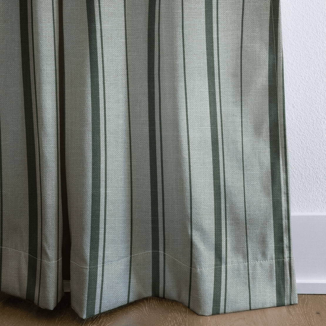 The Silk Garden Sage Stripes - Drapery