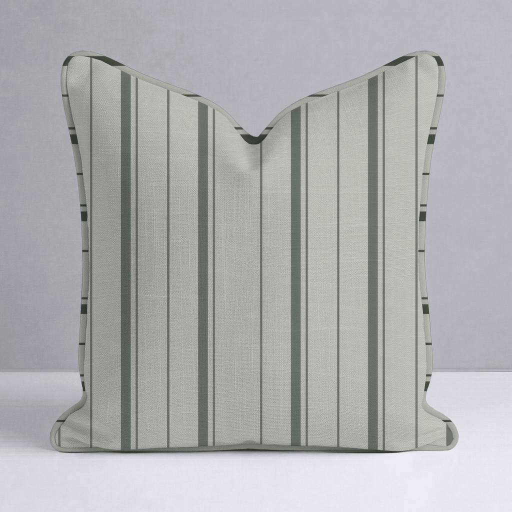 The Silk Garden Sage Stripes Throw Pillow - Lemon Park